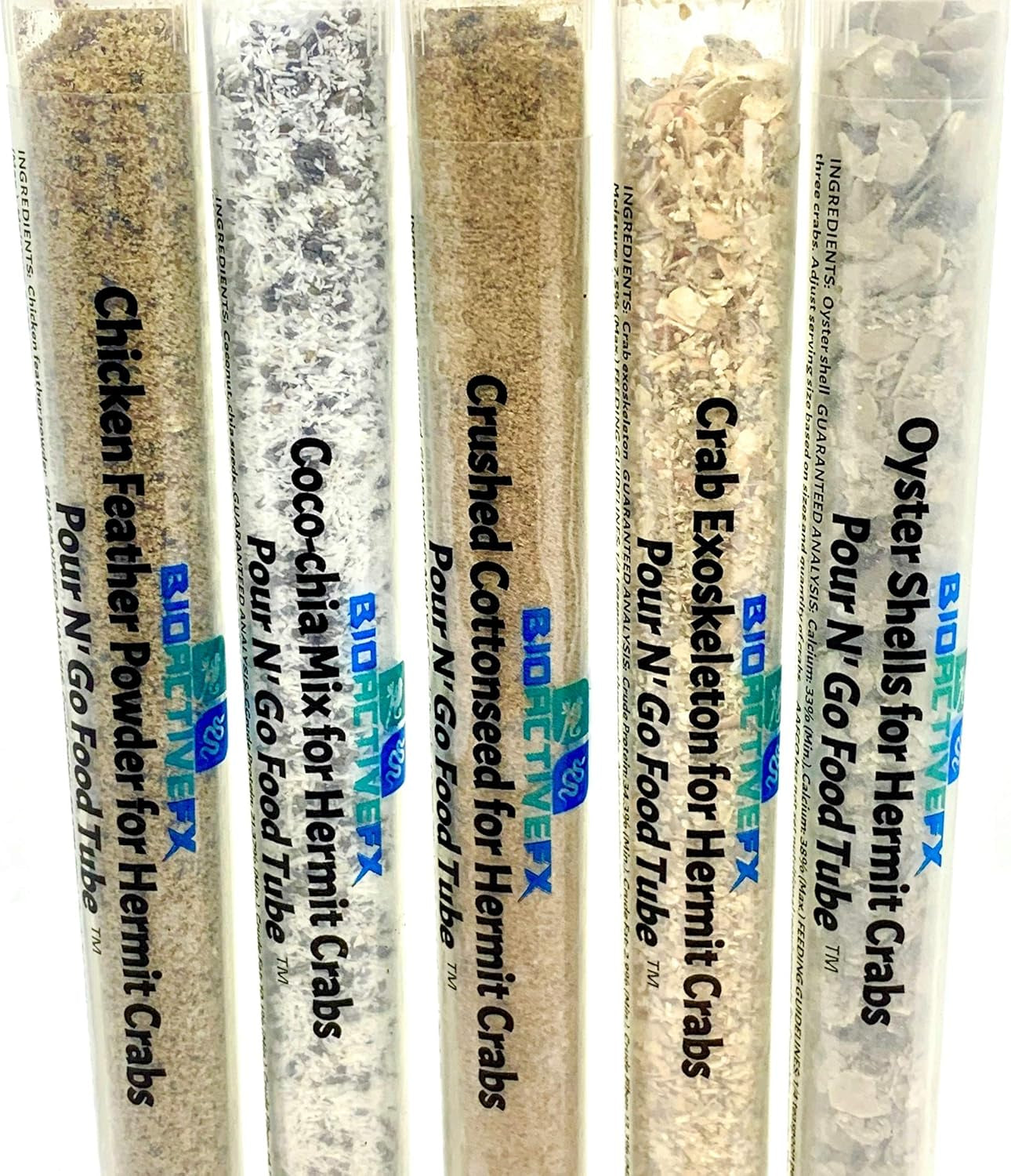 Cholla Queen Hermit Crab Food Packs - Pour N' Go Food Tubes - (4 Pack, Random Foods)