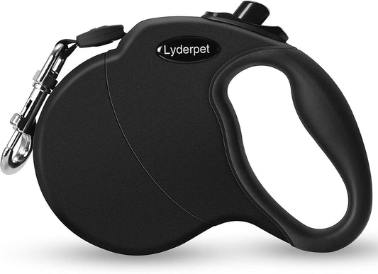 Dog Leash Retractable for Medium/Small Dogs, All Black Retractable Leash Lightweight for Walking Dog, Easy to Lock and Hold