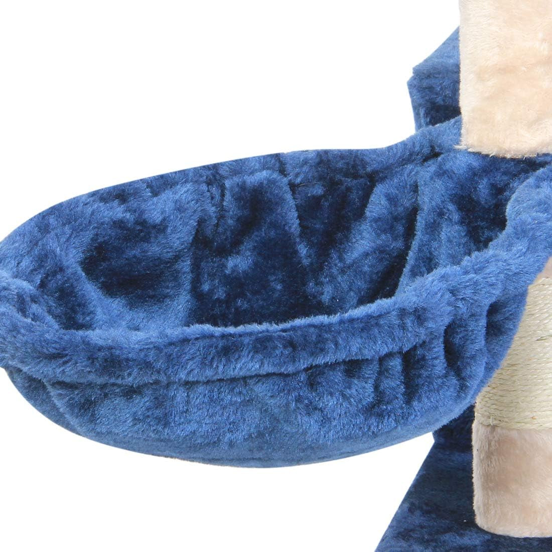 51-Inch Multi-Level Cat Tree with Sisal Scratching Posts - Cozy Flannelette Pet Condo for Cats and Kittens in Blue