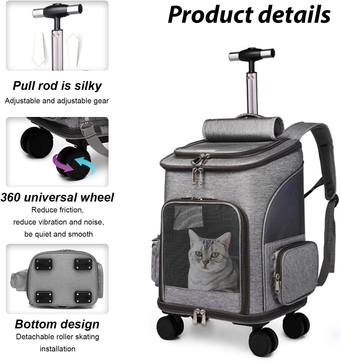 Airline Approved Pet Carrier Backpack with Wheels - Spacious, Durable, and Breathable Design for Hassle-Free Travel!
