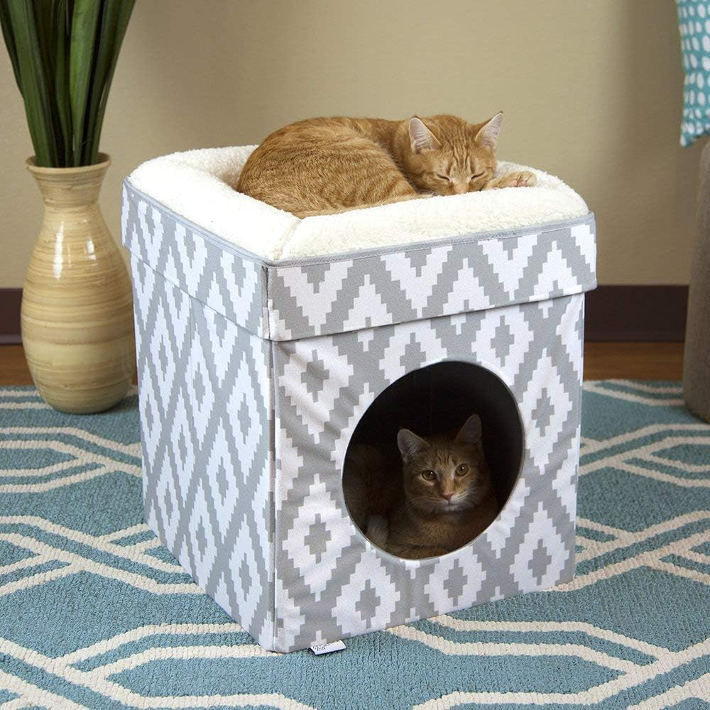 Stylish White Indoor Cat Cube Furniture by  - Perfect for Play and Relaxation!