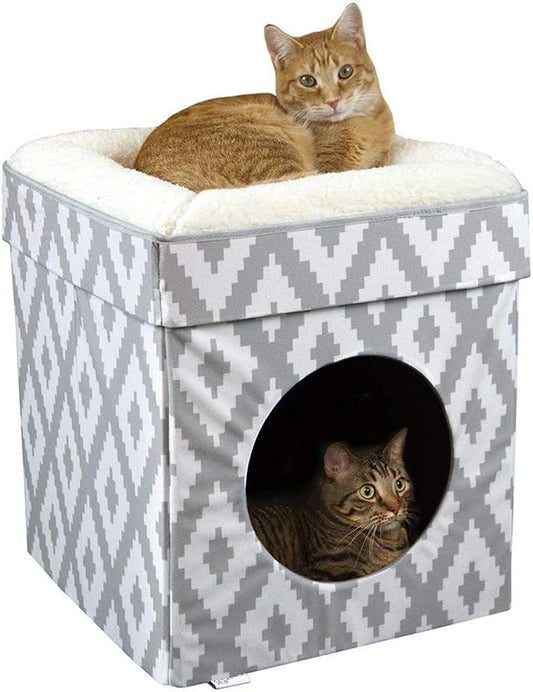 Stylish White Indoor Cat Cube Furniture by  - Perfect for Play and Relaxation!