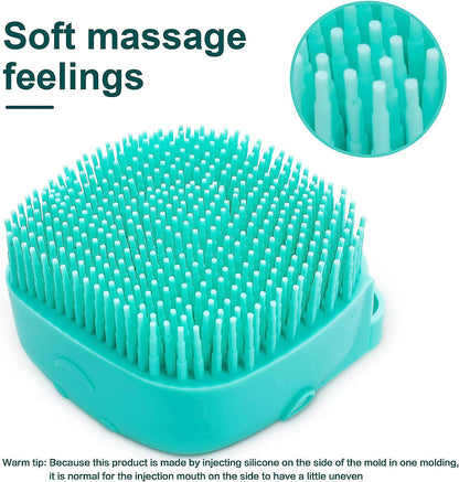 Ultimate Dog Bath Brush & Pet Massage Shampoo Dispenser - Soft Silicone Rubber Bristles for Grooming Dogs and Cats