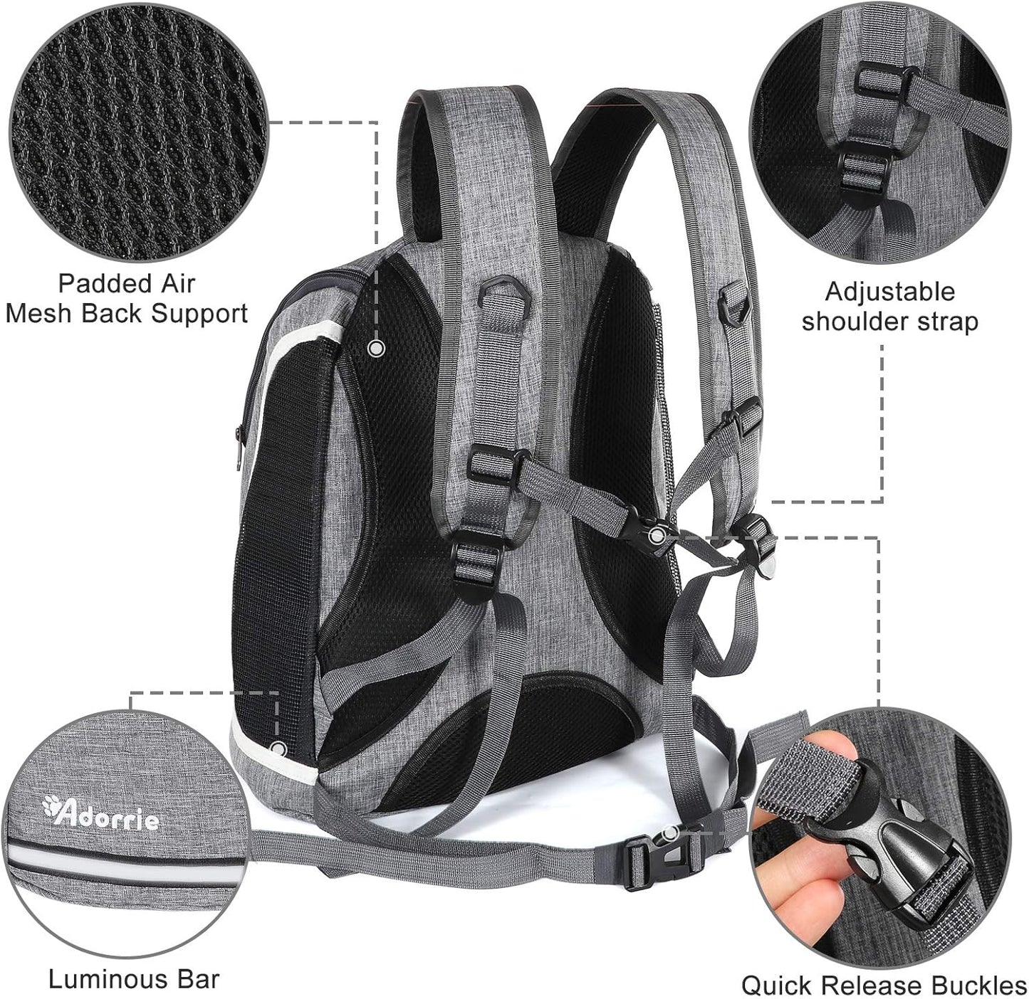 Multifunctional Pet Backpack Carrier for Small Dogs and Cats - Perfect for Hiking, Walking, and Traveling (Black)