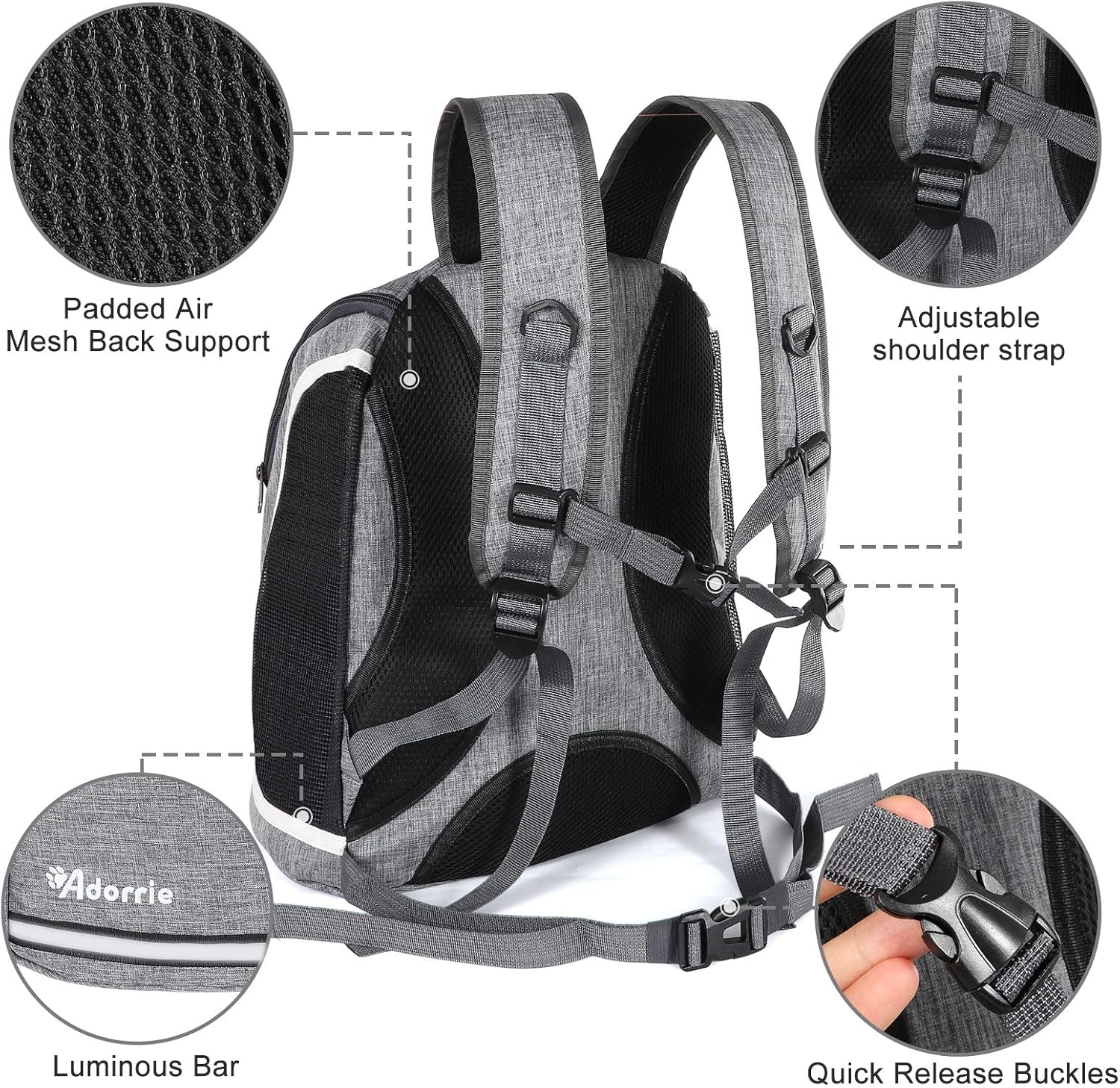 Multifunctional Pet Backpack Carrier for Small Dogs and Cats - Perfect for Hiking, Walking, and Traveling (Black)