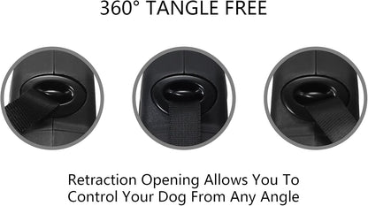 Dog Leash Retractable for Medium/Small Dogs, All Black Retractable Leash Lightweight for Walking Dog, Easy to Lock and Hold