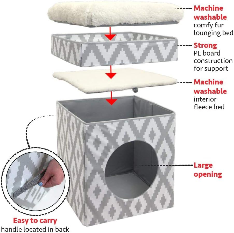 Stylish White Indoor Cat Cube Furniture by  - Perfect for Play and Relaxation!