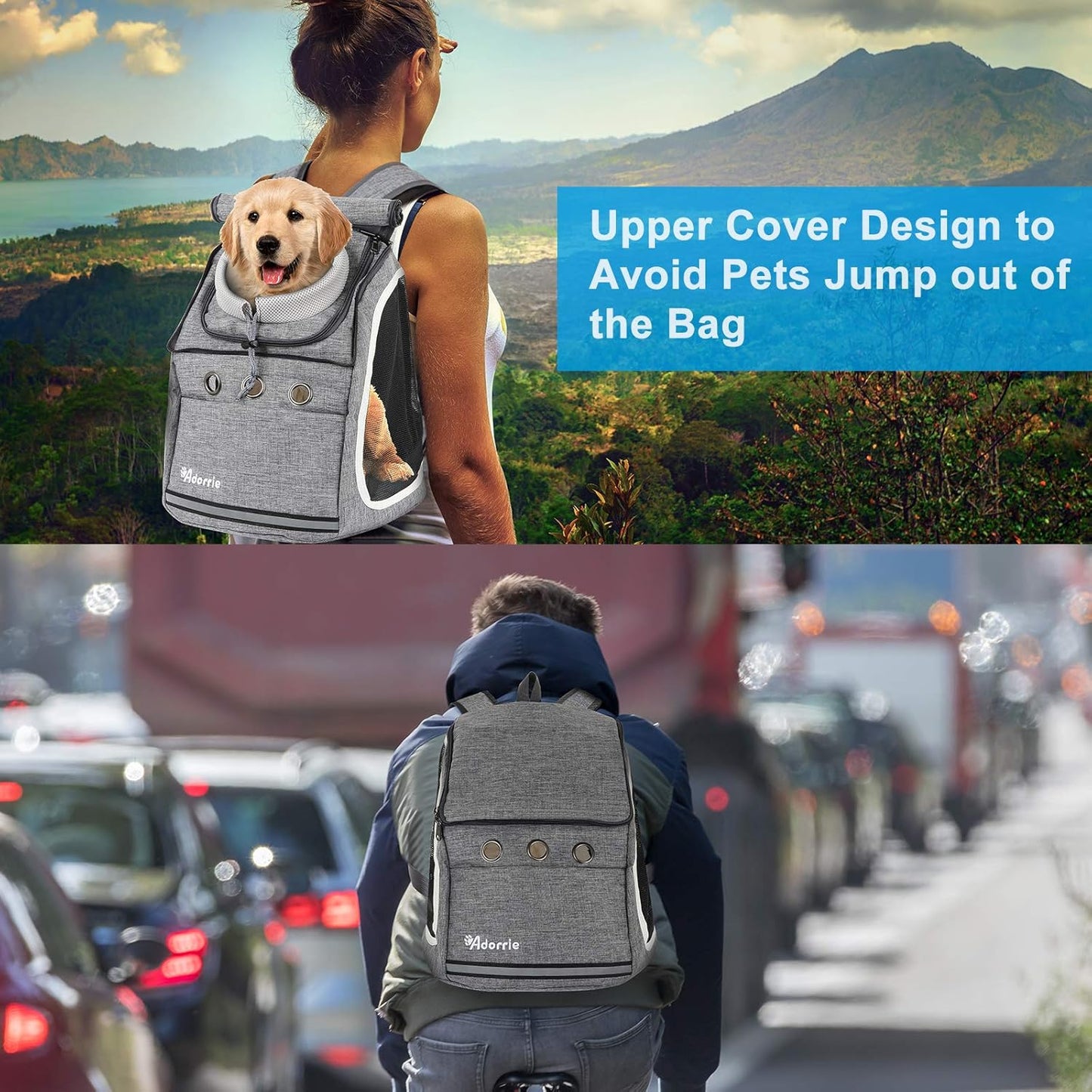 Multifunctional Pet Backpack Carrier for Small Dogs and Cats - Perfect for Hiking, Walking, and Traveling (Black)