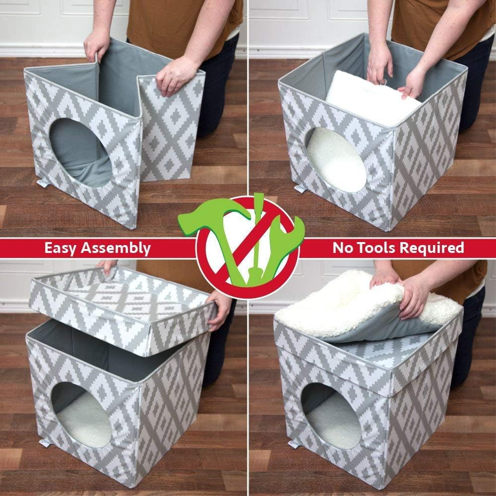 Stylish White Indoor Cat Cube Furniture by  - Perfect for Play and Relaxation!